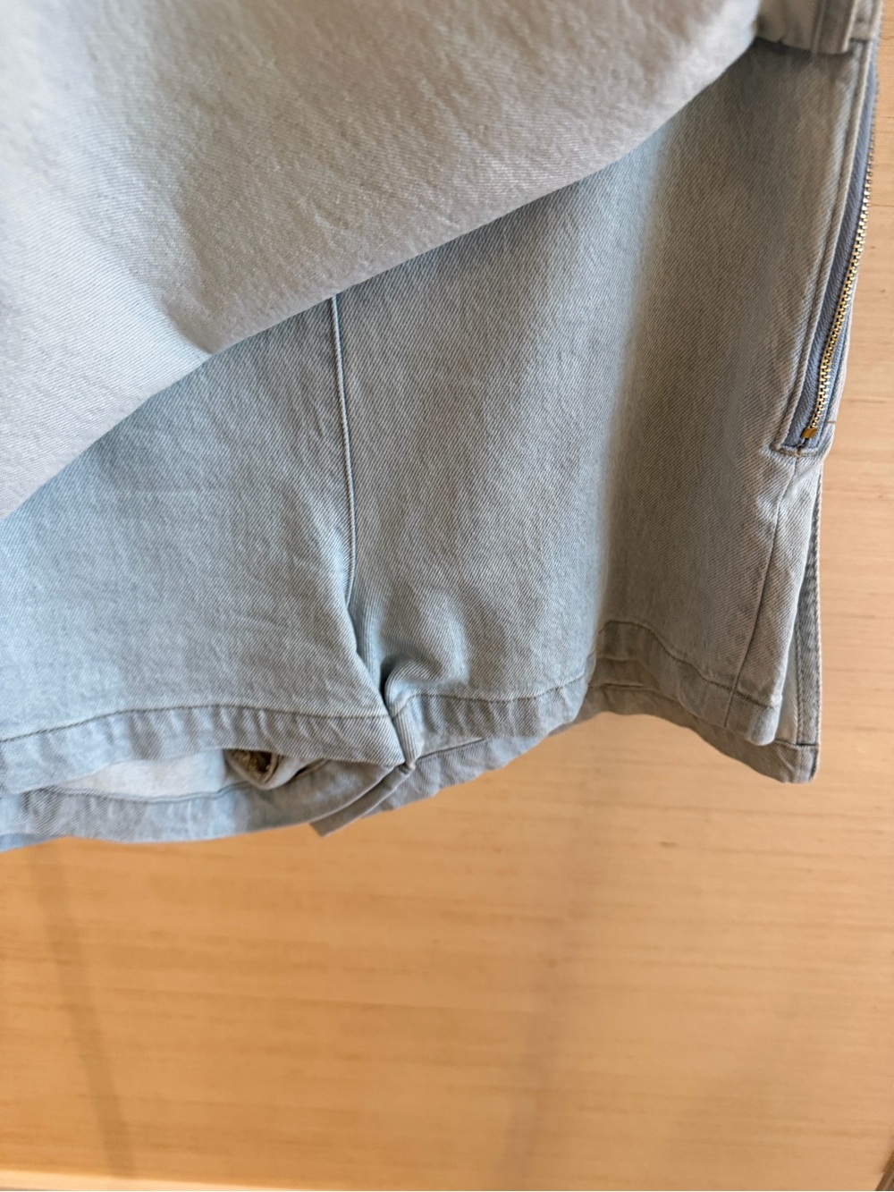 J Crew Light Wash Denim Mini Skort with Side Zip - Picture 8 of 10